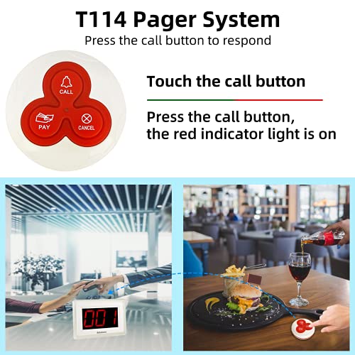 Retekess T114 Restaurant Pager System,6 Partition Modes,Customers Patient Call System,10 3-Key Alert Call Button For Hospital,Restaurant,Nursing Home,Cafe,Bar #TOP4