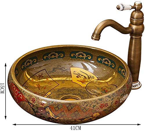 Vasque de salle de bain ronde marron pour rénover un plan de travail - 4