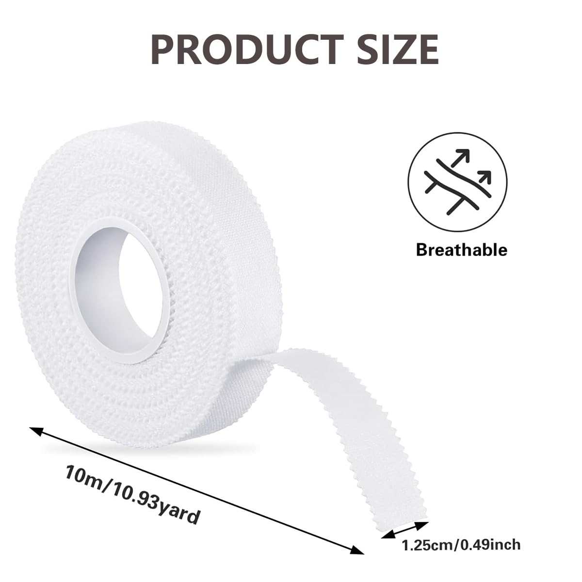 3Rolls Zinc Oxide Tape - 1.25cmx10m Breathable Sports Tape Bandage Finger Tape Strapping Tape Sports Bandage Tape Easy Tearcohesive Bandage Sports Strapping Tap For Kneehandsanklerugbyetc - View #4