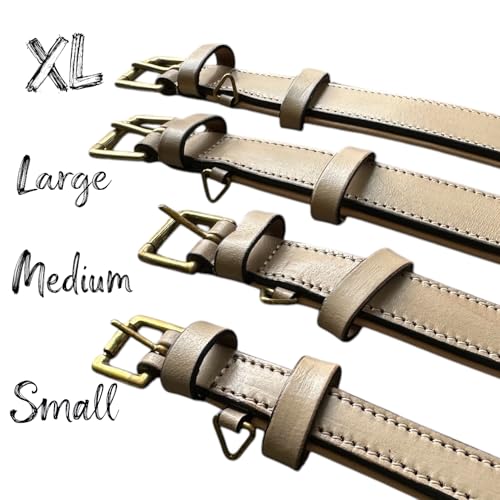 Image of High Graded Premium Leather Dog Collar- Dog Collar for Large Dogs, Dog Collar for Med, Dog Collar Belt (Grey, Size Neck - Medium (14.5-18.5 Inch))