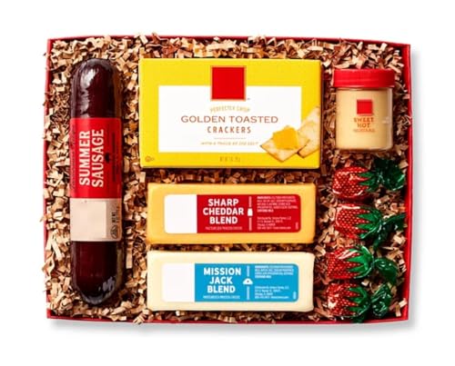 Sausage and Cheese Classic Farmhouse Selection Charcuterie Gift Box | Gourmet Food Perfect For Family Christmas and Holiday Gifts 11.25oz