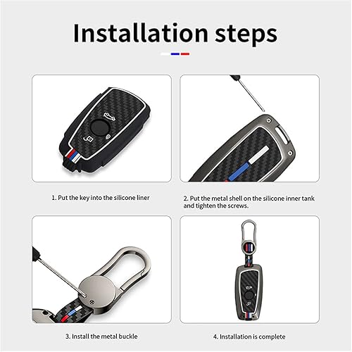 Miniatura 7 de Carcasa de aleación de zinc para llave de automóvil, compatible con BMW 1, 3, 4, 5, 6, 7 M, Series X1, X3, X4, M3, M4, M5, M6, GT3, GT5