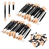 60 Stück Lidschatten Pinsel, Applikatoren Lidschatten Pinsel, Lidschattenpinsel, Doppelkopf 3 Länge Eyeshadow Pinsels, Einweg Schminkpinsel Für Frauen