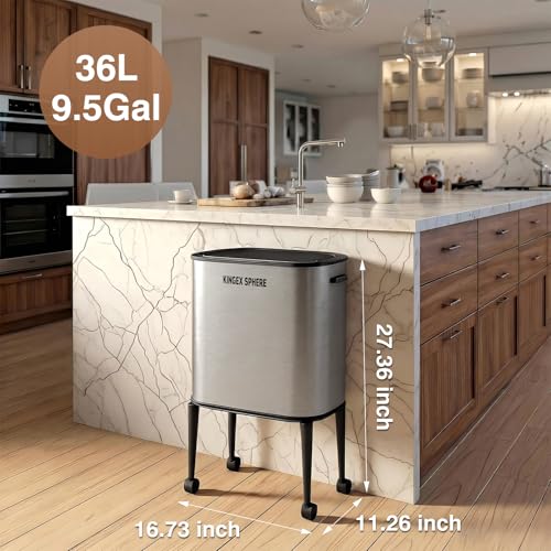 Caneca de basura automática con sensor de movimiento acero inoxidable 36L miniatura 5