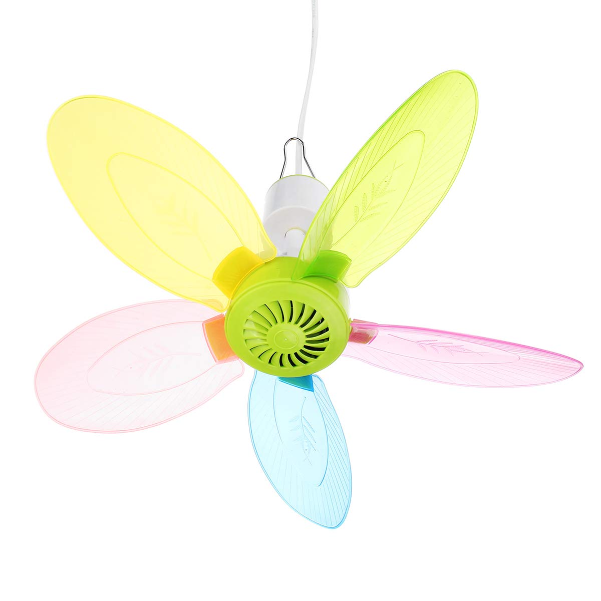 MYAMIA 9W Colofful Silent Mini Portable Ceiling Fans Mosquito Net Electric Fan