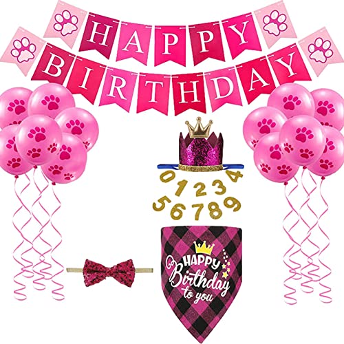 Feliz Aniversário Dog Decorações | Decorações para aniversário cachorro - Chapéu aniversário para cã