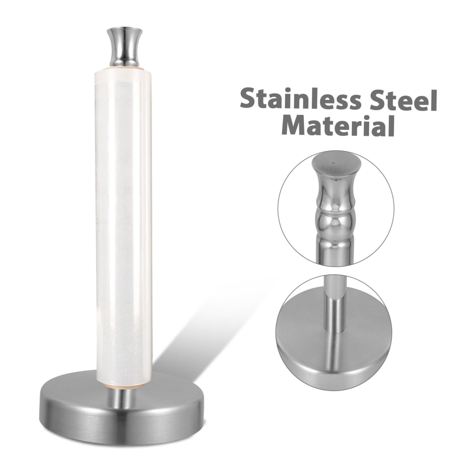 Alipis Portarotolo da Cucina in Acciaio Inox, 2 Pezzi, Design Verticale Salvaspazio per Pezzi di Carta e Pellicola, per Piano Cucina