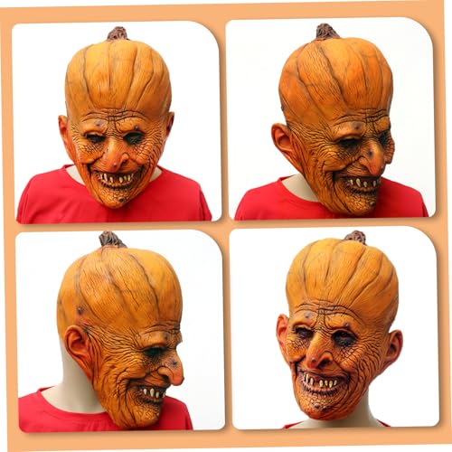 Masque de citrouille avec visage d'horreur réaliste - 5