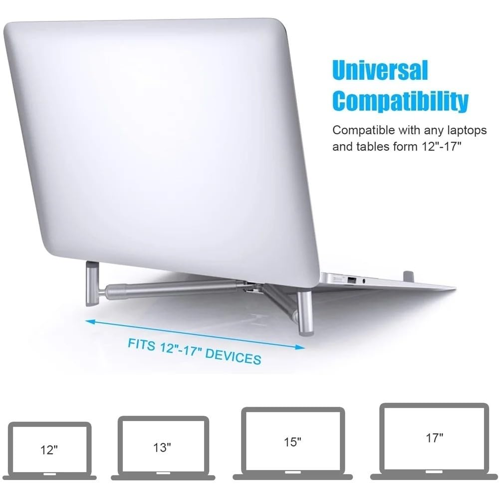 Podstawka pod laptopa Przenośny stojak na laptopa, uniwersalny aluminiowy składany stojak na laptopa do laptopów 12"~17" i tabletów Uchwyt na laptopa