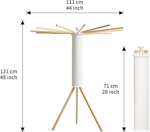 Miniatura 45 de JOOM Estante de secado de ropa con trípode, estante portátil y plegable para ahorrar espacio, estante de secado de ropa, ropa plegable, balcón
