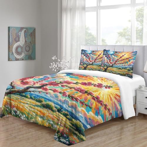 Housse de couette 140x200 fermeture éclair cachée Prune Prickly 3D