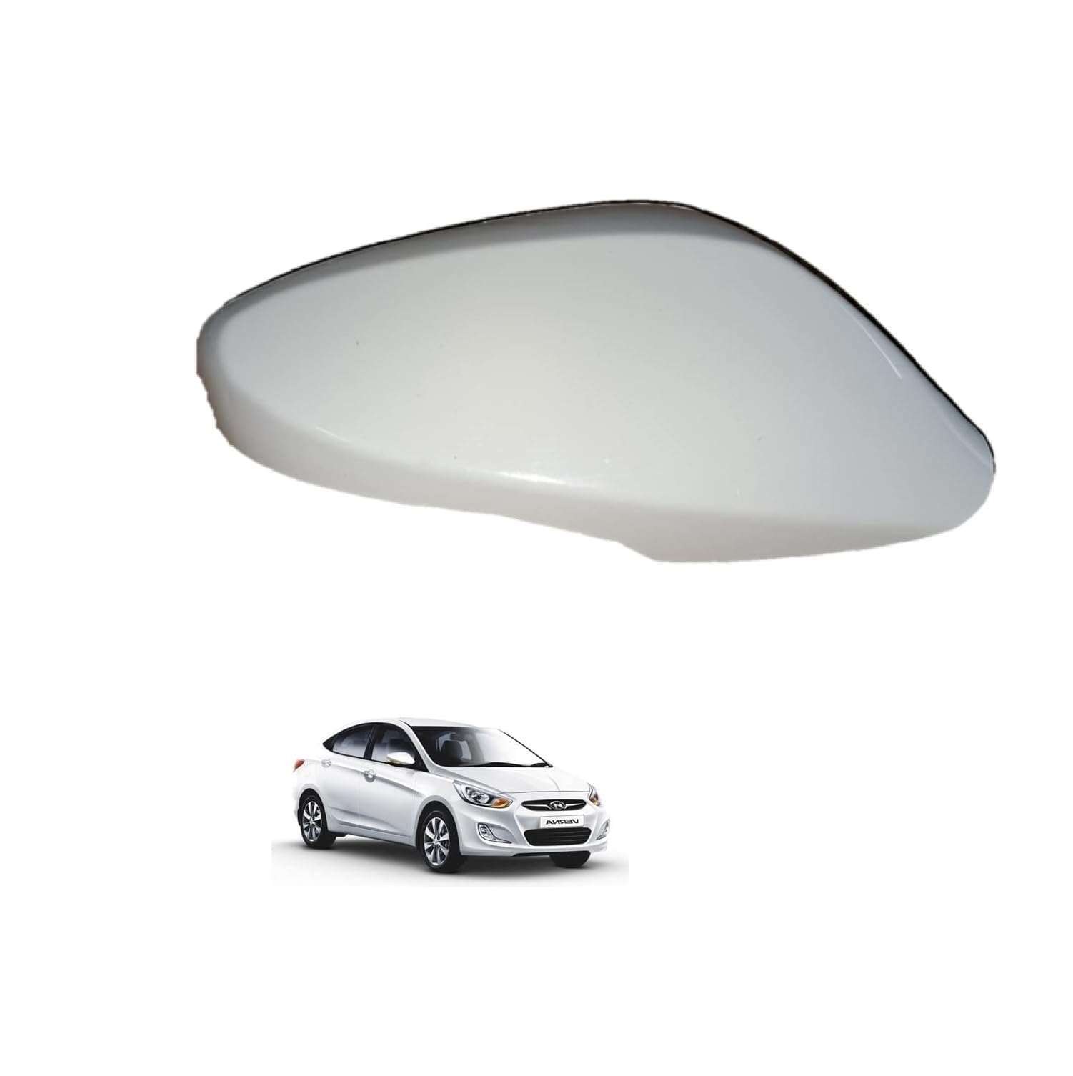 Side Mirror Cover Cap compatible with Hyundai Verna Fluidic 2012-2016 Type 3 Model-White (RIGHT DRIVER SIDE)-image-44