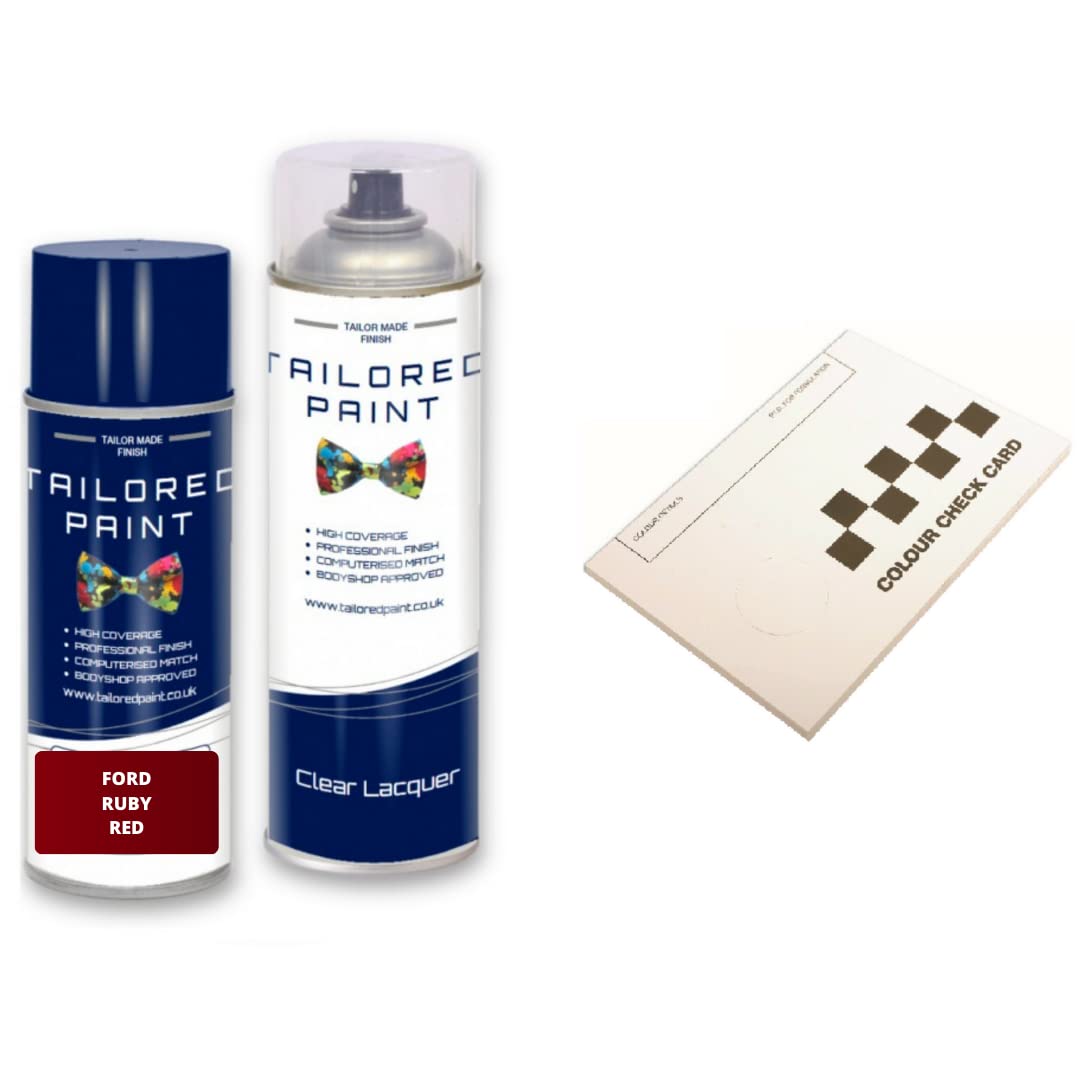 Tailored Paint Ruby Red Metallic Aerosol Spray Paint For Ford Kuga 2018-Present Quality Stone Chip Scratch Repair (Aerosol Spray Paint + Lacquer)