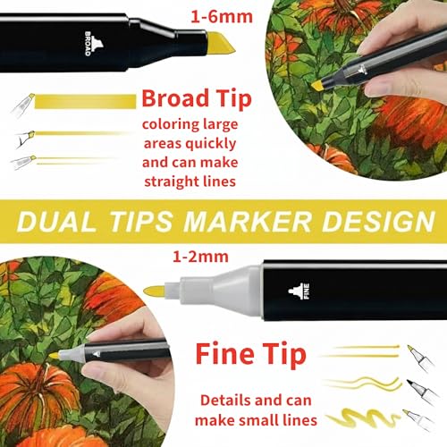 Image of Corslet 90 Pc Alcohol Markers : 60 & 30 Pcs Color Pens | Colour Marker Pen Art Markers Dual Tip Brush & Chisel Alcohol Based Markers for Drawing Sketching Adult Colouring & Illustration