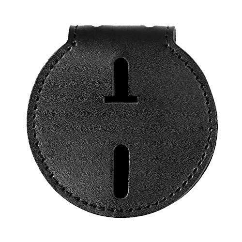 Porte-badge de police cuir universel anti-perte avec clip et chaîne