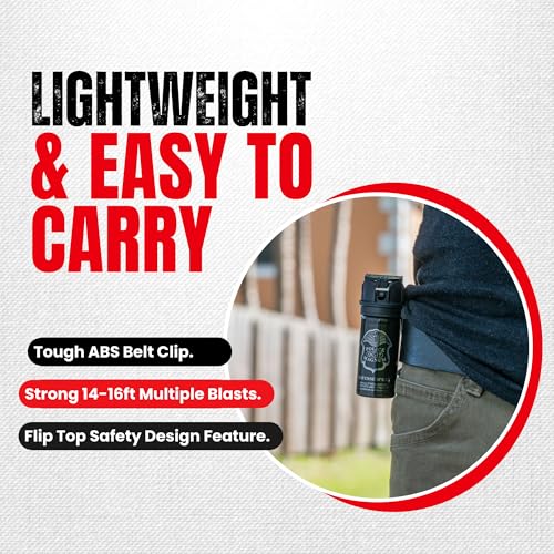 POLICE MAGNUM Pepper Spray Self Defense- Max Strength- 16ft Range- Portable Law Enforcement Unit - Made in The USA - 1 Pack 2oz Flip Top - Image 4