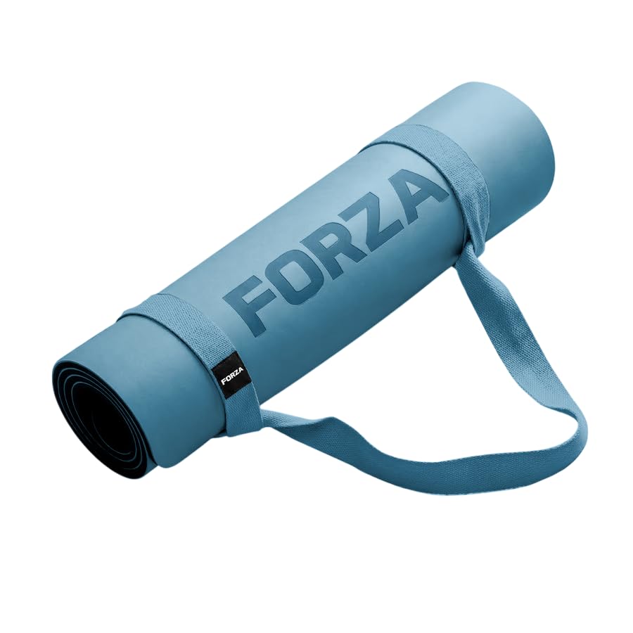 FORZA Yoga Mat Carry Strap – Adjustable Non-Slip Polyester Sling for Easy Yoga & Pilates Mat Transport, Lightweight & Comfortable for Studio, Gym & Travel (Slate Blue)