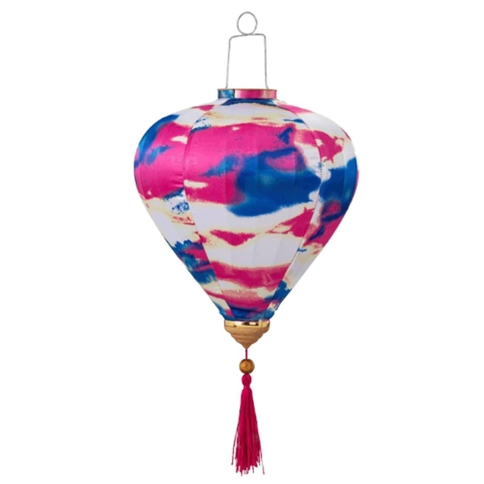 Asian lantern, Chinese Oval Silk Lantern with Tassel Oriental Tie-Dyed Hanging Festival Outdoor Garden Yard Decoration(Purple,12 Inch)