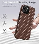 Pour iPhone 13/14 Cas mignon petite Polka Dot Esthétique Retro Design pour les femmes Filles Automne Simple Chic Girly Joli double couche Hybrid Protection Elégant boîtier de téléphone, brun