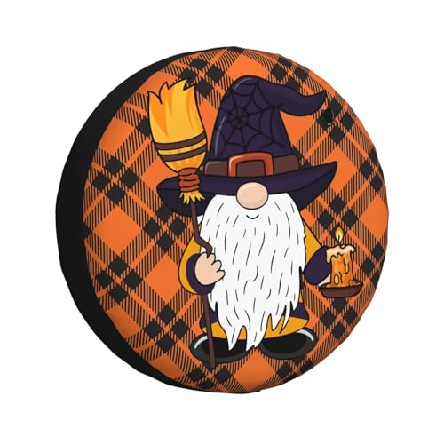 Image of Halloween Spare Tire Cover Halloween Gnome Tire Cover Universal Wheel Protectors Wheel Covers for Rv Camper Travel Trailer SUV Truck 14 Inch