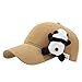 Cute Panda Baseball Cap Unisex Adult 3D Funny Animal, Hip Hop Fashion Style, Adjustable Novelty Hat with Panda Hug (US, Alpha, One Size, Cotton Wine)