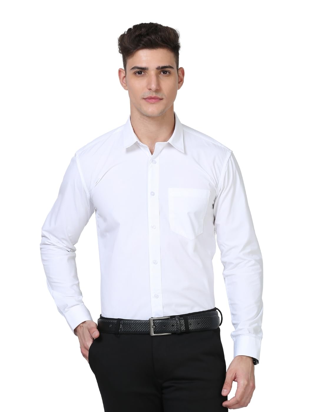 - Shirt for Men | Solid Full Sleeves Wrinkle Free Mens Shirts | Cotton Formal Shirts for Men Regular Fit | Stylish Mens Shirt | Plain Shirt for Man