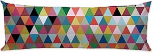 Amazon.com: GUGLILI Colorful Triangle Geometric Body Pillow Cover ...