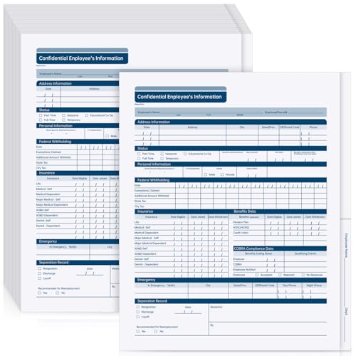Dossiers confidentiels pour employés Faccito lot de 35 chemises de rangement 24x29 cm