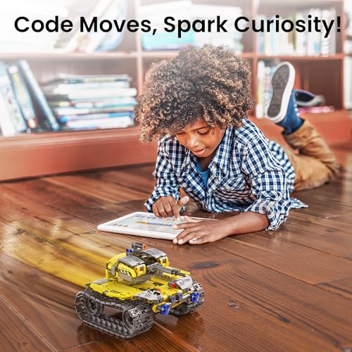 Image of Mibido STEM Robot Building Kit Gift for Boys Ages 8-12 with Remote Control | Coding Robotic Toys, Birthday Presents for Kids, App-Controlled, Buildable 5-in-1 Models, Rechargeable Playset, 488 Pieces