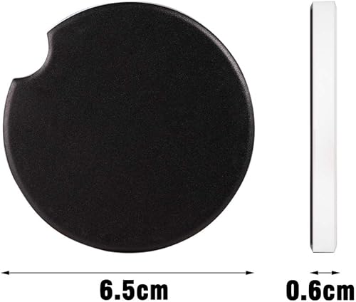 Miniatura 2 de Posavasos de cerámica negra para automóvil, 6 unidades, posavasos automáticos para portavasos que absorben derrames para mantener limpios los