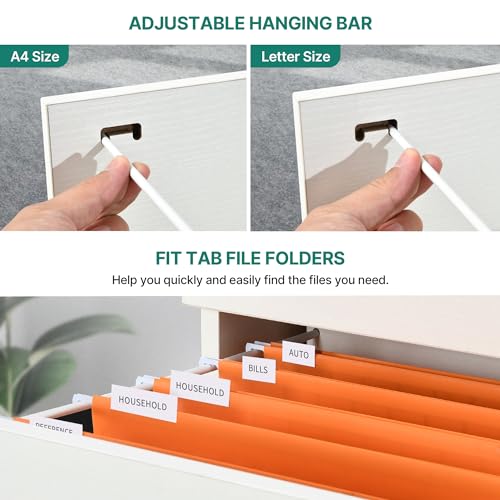 Lockable 3-Drawer File Cabinet for Home Office - White - Image 6