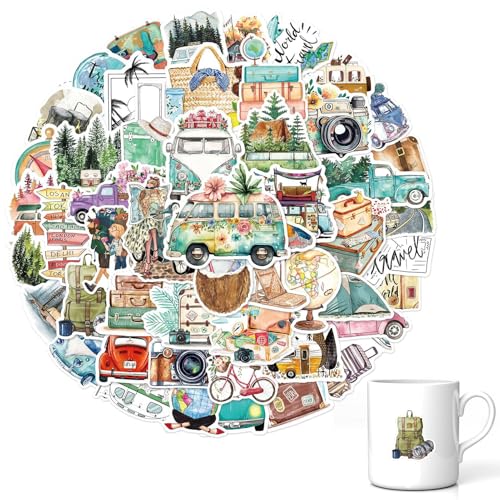50 Stück Reiseaufkleber,Scrapbook Zubehör,Journaling Zubehör,Sticker Fotoalbum,Scrapbook Stickers,Aufkleber Fotoalbum,Koffer Aufkleber Reisen Für Laptops,Handyhüllen,Koffer,Scrapbooking-Aufkleber