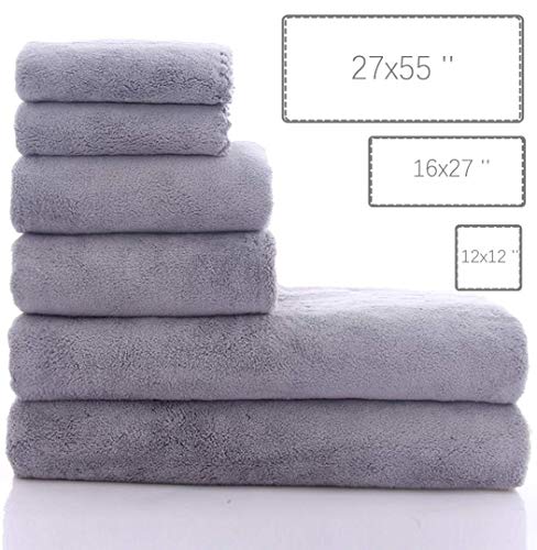 Moonqueen Ultra Soft Towel Set - Quick Drying - 2 Bath Towels 2 Hand Towels 2 Washcloths thumb #4