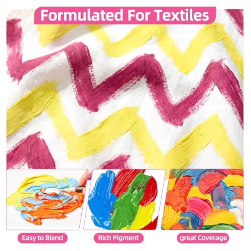 25% Off Colorful 12-Color Fabric Paint Kit for DIY Crafts - Image 3