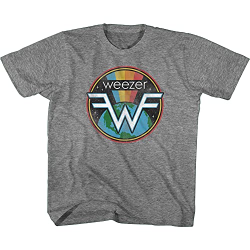Amazon.com: Weezer Rock Band Logo Space Rainbow Youth Short Sleeve