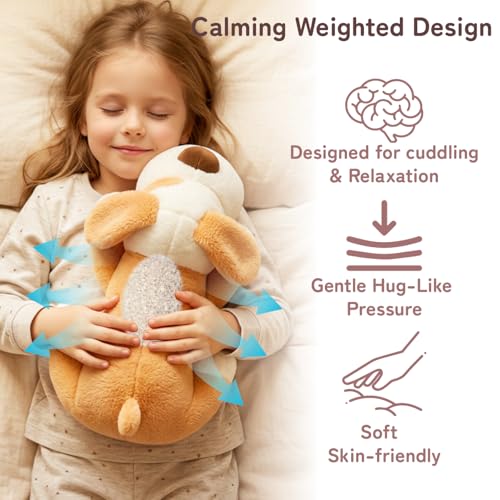 Image of Niuniu Daddy Weighted Dog Stuffed Animal for Kids & Adults, 17 inch | 2.8 lbs Weighted Plushies Pillow for Sleeping and Calming, Cute Lying Plush Toy Large Huggable Gift for Everyday Comfort