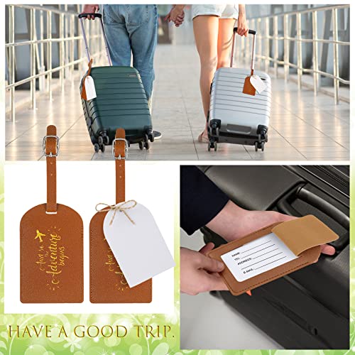 Image of Amylove Bulk Luggage Tags Wedding Favors Adventure Begins Luggage Tags for Guests Travel Tag for Suitcase Bridal Gift 24 Pack
