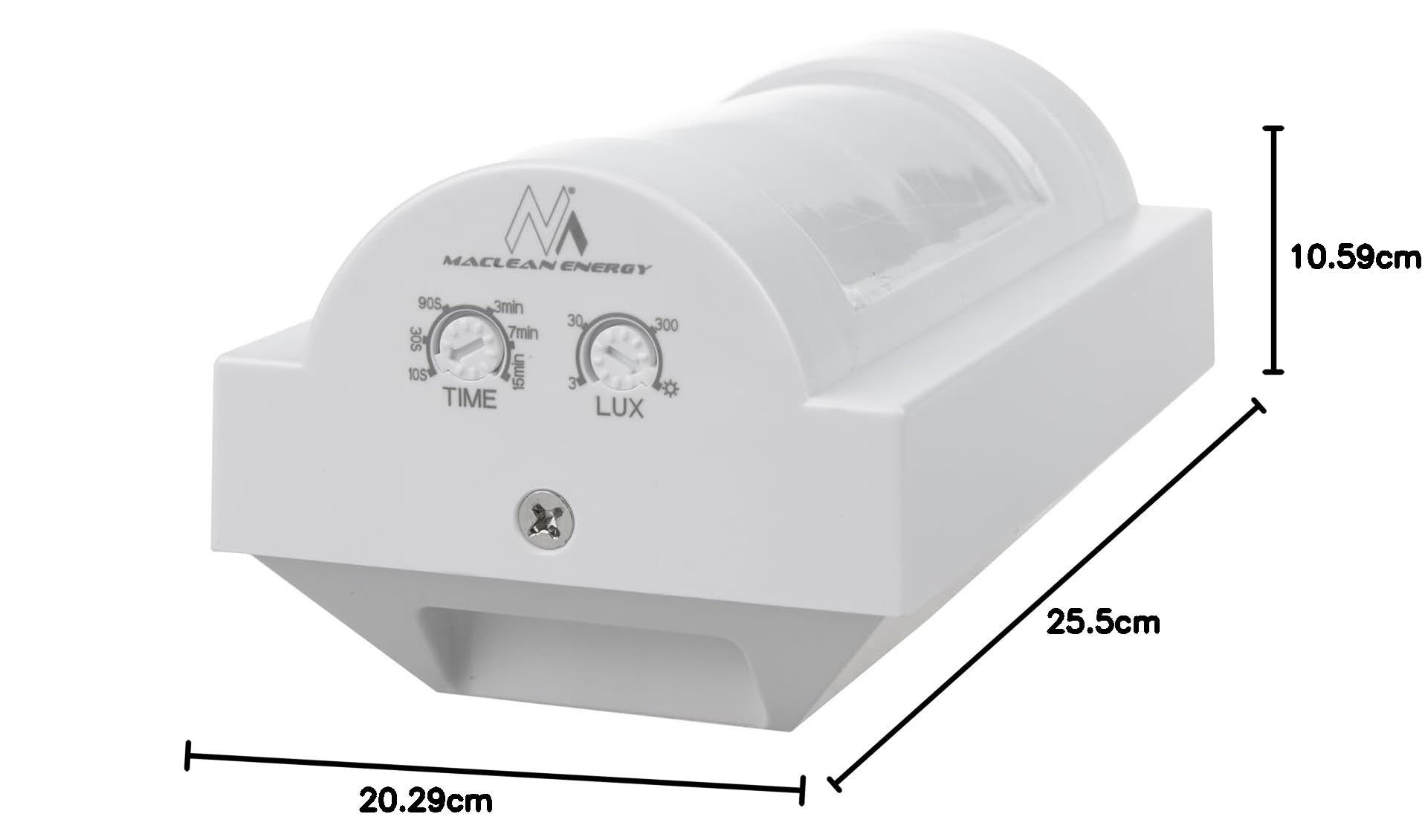 Maclean MCE385 W Detector de Movimiento Infrarrojo PIR para Exteriores Inmune a Mascotas máx.1200W, IP65 (4, Blanco)