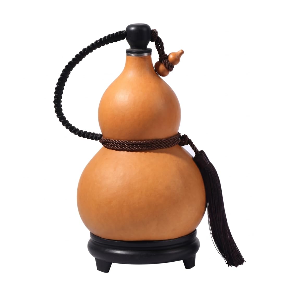 Tsawntd Gourd Water Bottle, Natural Drinking Gourd Thick-Wall Water Bottle with Beeswax Coating Portable Ornament & Decor (Small)