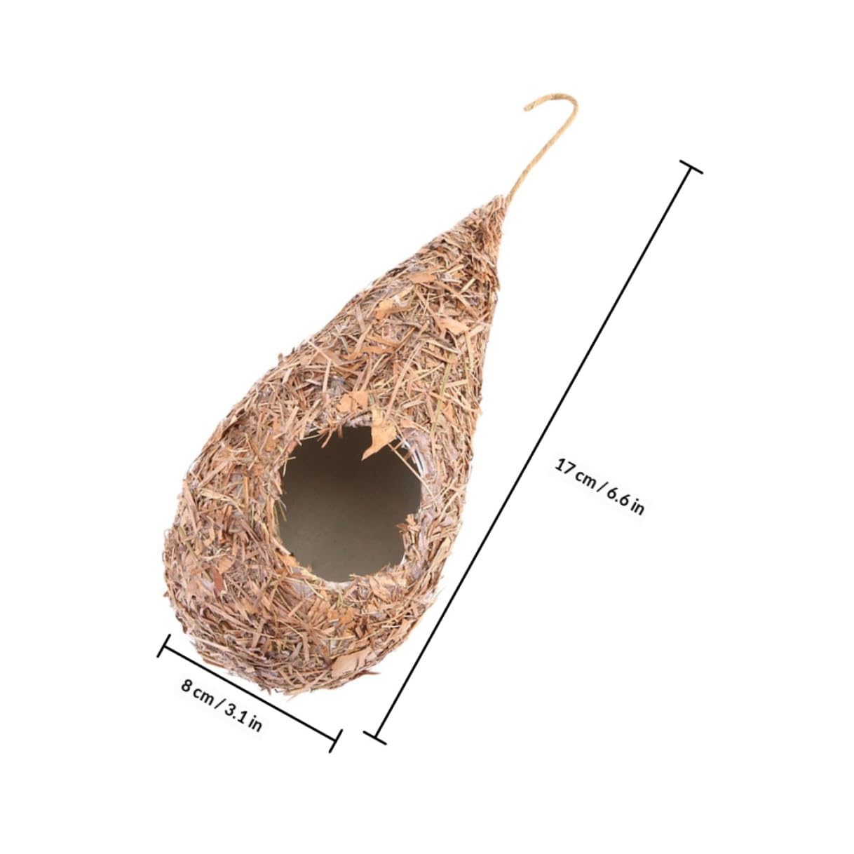 TOYANDONA Set 5 Nidi di Paglia Intrecciati a Mano per Uccelli, Casette Sospese Resistenti e Traspiranti, Rifugio Accogliente per Uccelli e Piccoli Animali, Decorazione per Giardino e Casa