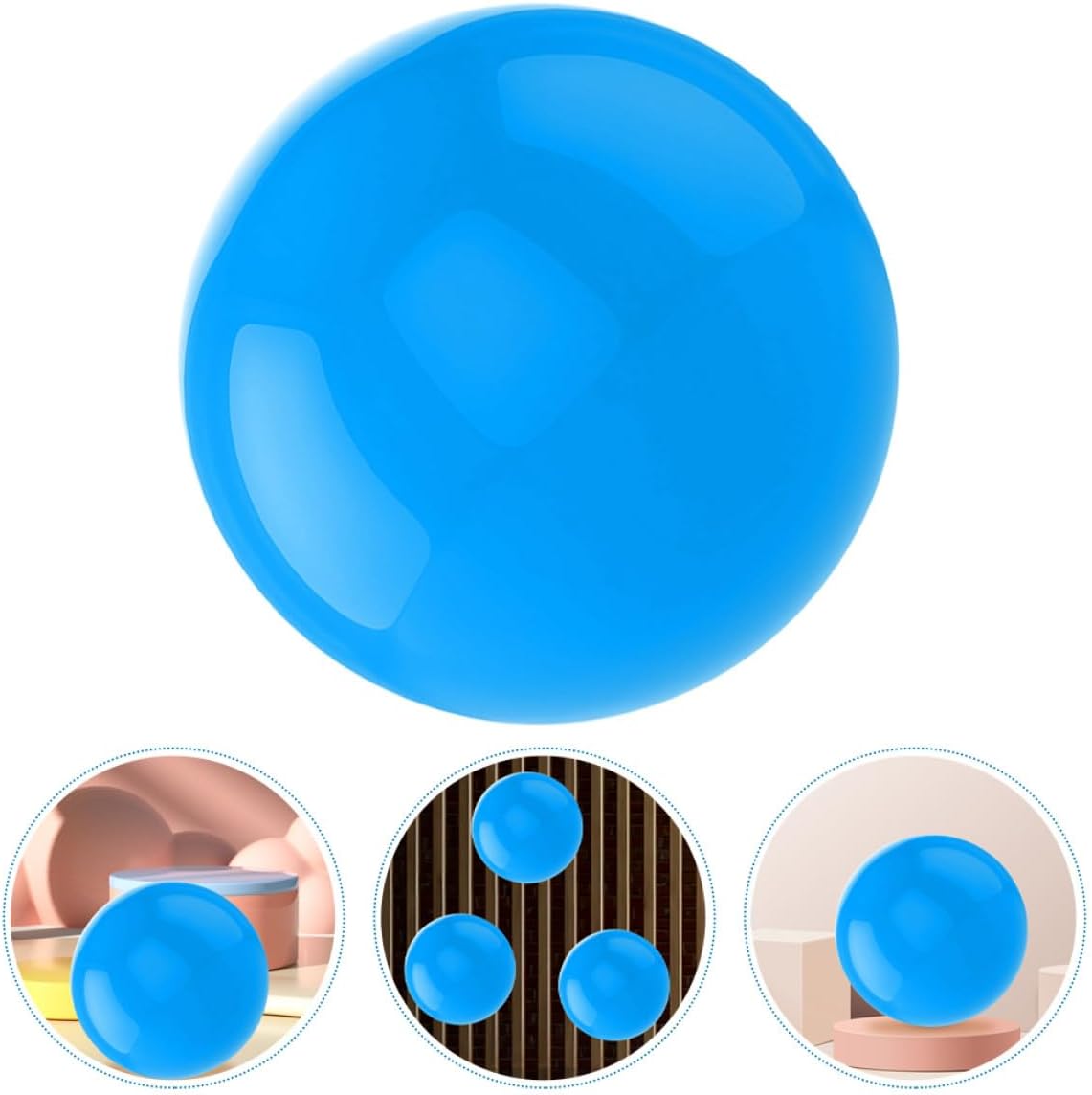 Stainless Steel Decorative Hanging Ball 200mm Sky Blue Hollow Gazing Globe Outdoor Garden Reflective Metal Sphere for Home Décor