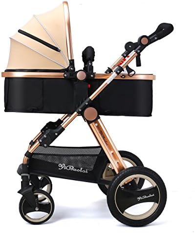 YBL Luxury Urban Toddler Umbrella Baby Stroller Lightweight Newborn Baby Carriage Two-Way Four Rounds Folding with Basket Cup Holder