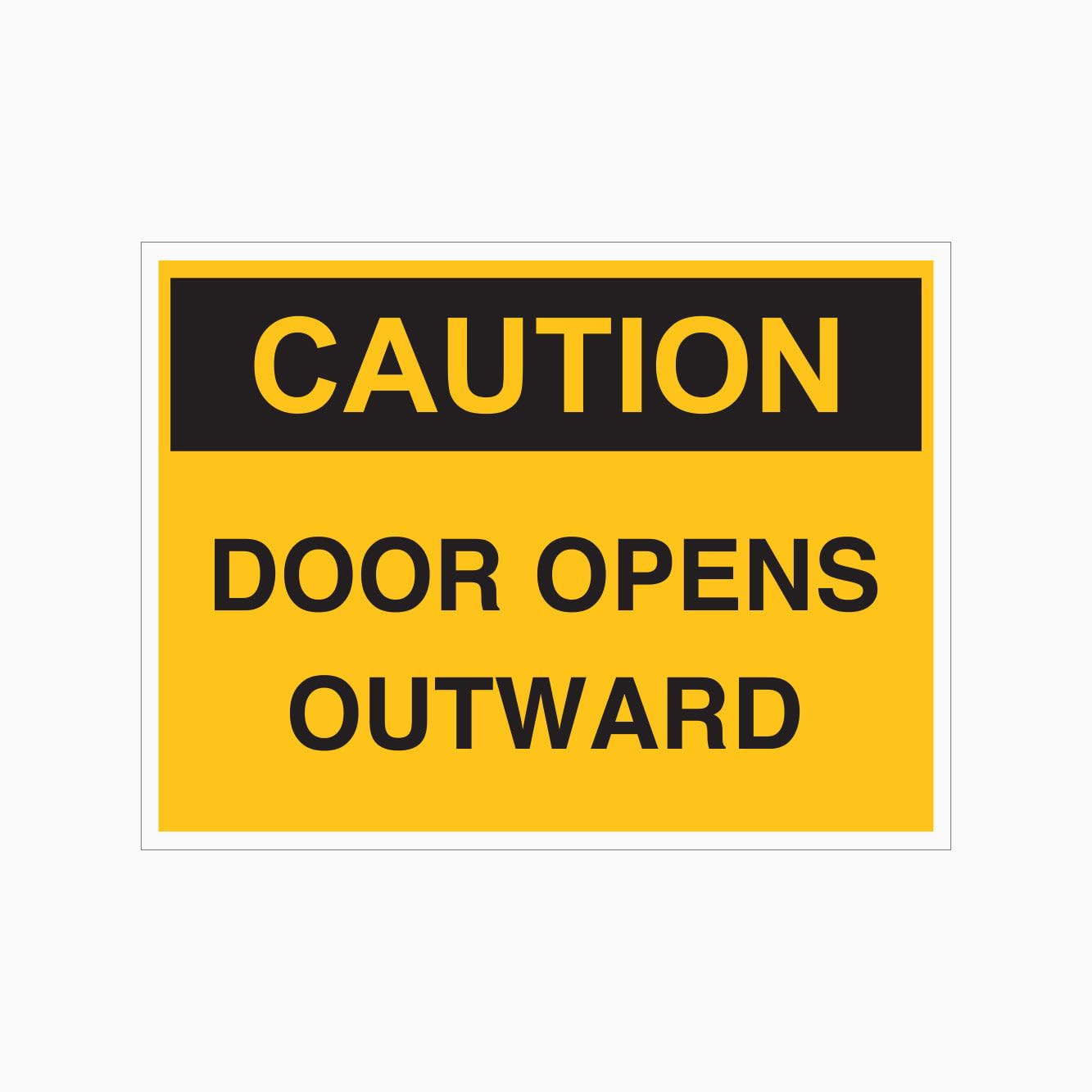 DOOR OPENS OUTWARD Sign, 12x8 Metal Tin Sign, prompt for outward opening doors in public buildings.