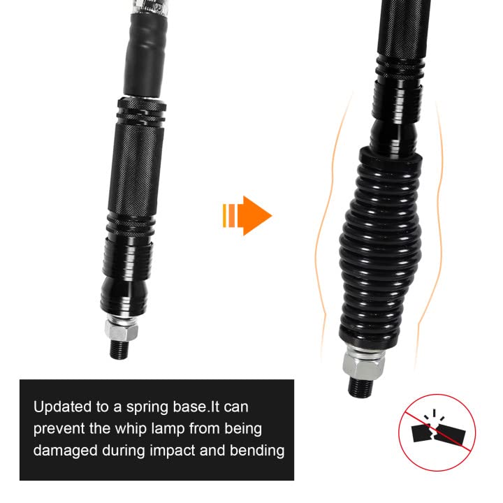 Image of 2PCS M12 Heavy-Duty LED Whip Light Antenna Spring Mount Compatible with Trucks Car RZR UTV Can Am ATV Off Road