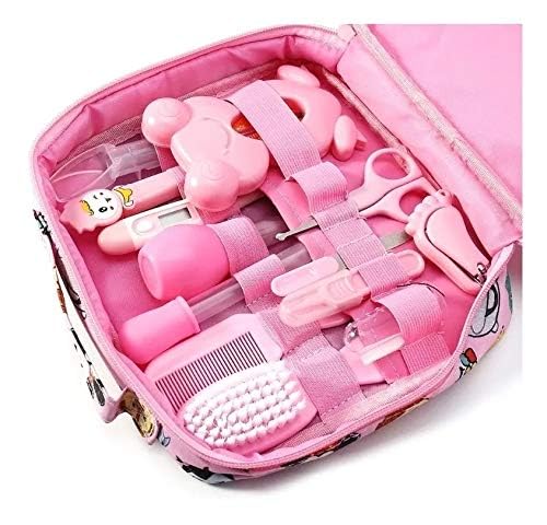 Kit Higiene Cuidados Saúde Bebê Recém Nascido 13 Em 1 (Rosa)