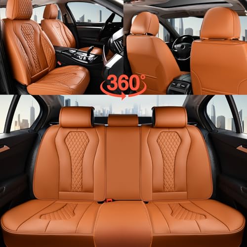 Image of Coverado Car Seat Covers Full Set, Brown Seat Covers, Automotive Car Seat Cover, Car Seat Covers Front Seats Back Seat Covers, Car Seat Protector Universal Fit Most Cars