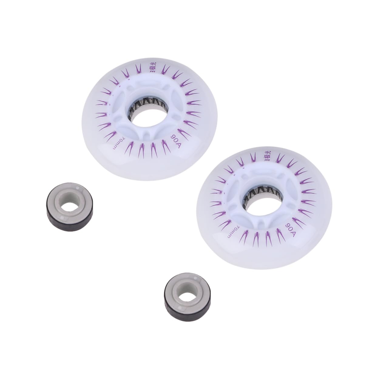 SUPVOX Outdoor Roller Skating Shoes Accessories 2 Pcs 76mm Light up Skate Wheels Sturdy and Grippy for Rough Surfaces