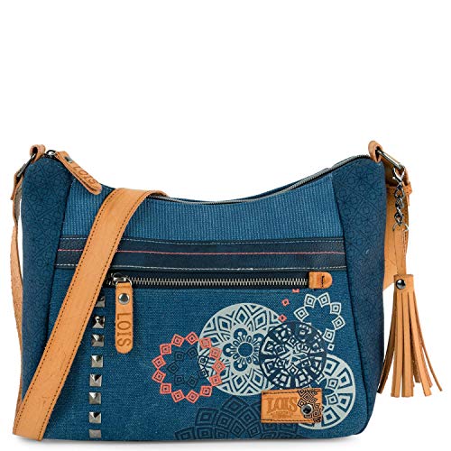 Lois - Handtasche Damen Umhängetasche - Kleine Handtasche Damen mit verstellbarem Riemen - Handtasche Klein Umhängetasche Hergestellt aus hochwertigem Material - Dauerhaft Damen Handtasche Klein, Blau