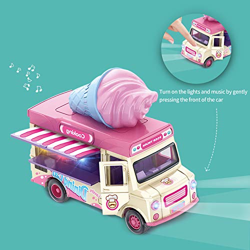image for Jsbaby Car Toy Pull Back Vehicle,Functional Food Truck with Music&Ligh