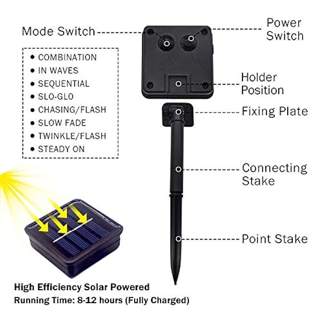 2 Pack 200 LED Solar String Lights, 85.2ft 8 Modes Solar String Lights for Outside, Waterproof and Solar Powered Outdoor String Lights for Holiday Christmas Yard Garden Tree Wedding Party (Cold White)